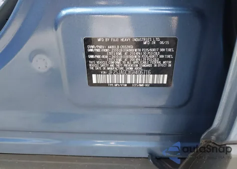 2016 Subaru Forester 2.5I Premium из США, поврежденный, VIN JF2SJAGCXGH406716